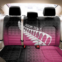 Pink Silver Fern Spirit Taniko Tukutuku Personalised Back Car Seat Cover