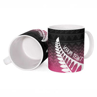 Pink Silver Fern Spirit Taniko Tukutuku Personalised Ceramic Mug LT9 - Polynesian Pride