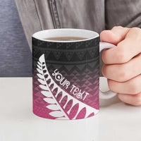 Pink Silver Fern Spirit Taniko Tukutuku Personalised Ceramic Mug LT9 - Polynesian Pride