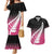 Pink Silver Fern Spirit Taniko Tukutuku Personalised Couples Matching Mermaid Dress and Hawaiian Shirt