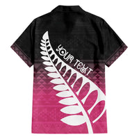 Pink Silver Fern Spirit Taniko Tukutuku Personalised Family Matching Puletasi and Hawaiian Shirt LT9 - Polynesian Pride