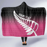 Pink Silver Fern Spirit Taniko Tukutuku Personalised Hooded Blanket LT9 One Size Pink - Polynesian Pride