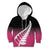 Pink Silver Fern Spirit Taniko Tukutuku Personalised Kid Hoodie