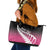 Pink Silver Fern Spirit Taniko Tukutuku Personalised Leather Tote Bag