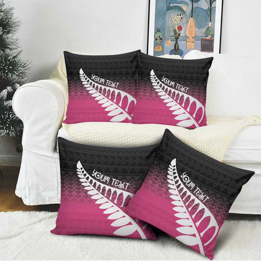Pink Silver Fern Spirit Taniko Tukutuku Personalised Pillow Cover LT9 - Polynesian Pride