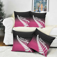 Pink Silver Fern Spirit Taniko Tukutuku Personalised Pillow Cover LT9 - Polynesian Pride