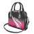 Pink Silver Fern Spirit Taniko Tukutuku Personalised Shoulder Handbag