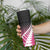 Pink Silver Fern Spirit Taniko Tukutuku Personalised Skinny Tumbler