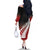 Red Silver Fern Spirit Taniko Tukutuku Personalised Family Matching Off The Shoulder Long Sleeve Dress and Hawaiian Shirt