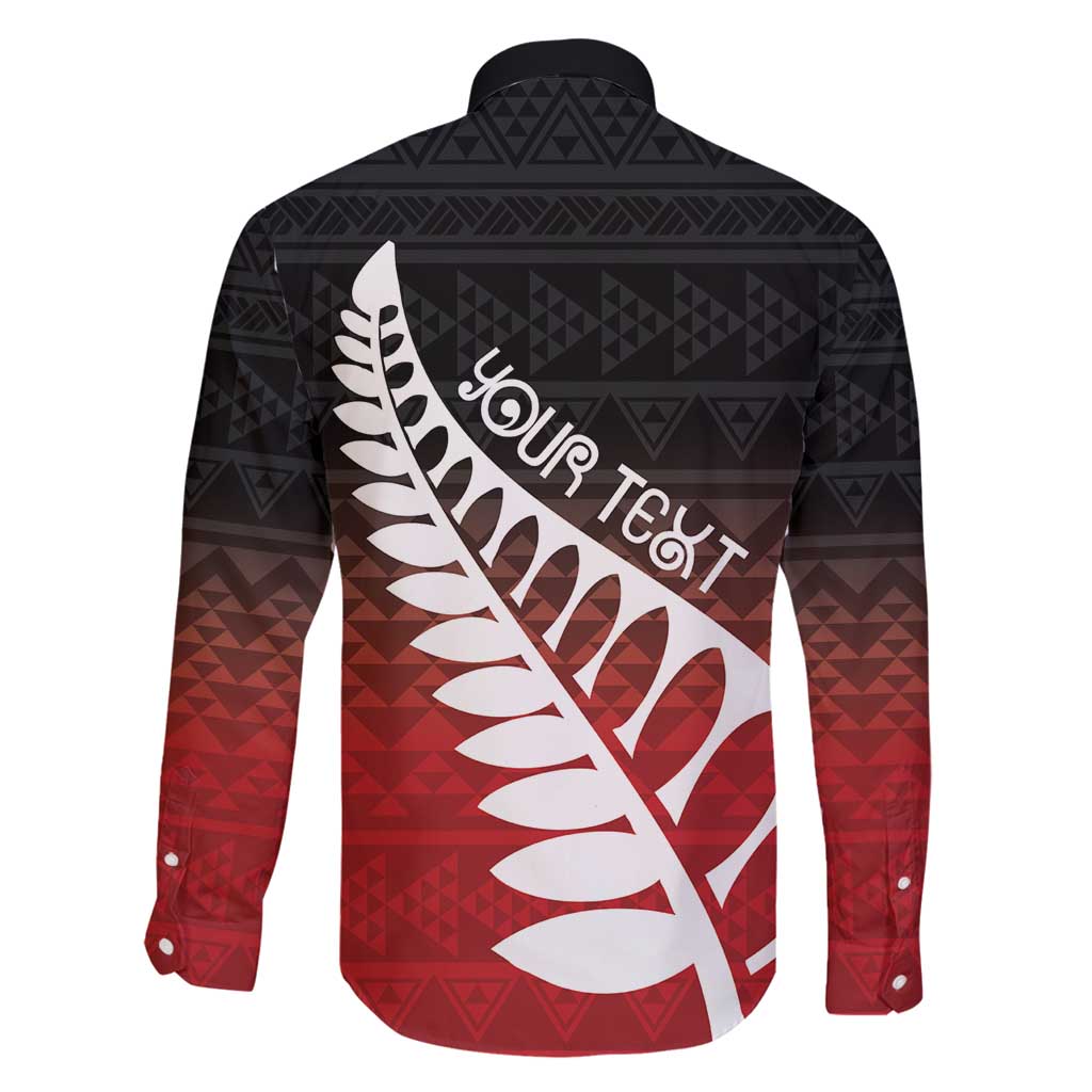 Red Silver Fern Spirit Taniko Tukutuku Personalised Family Matching Off Shoulder Short Dress and Hawaiian Shirt LT9 - Polynesian Pride