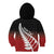 Red Silver Fern Spirit Taniko Tukutuku Personalised Kid Hoodie