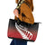 Red Silver Fern Spirit Taniko Tukutuku Personalised Leather Tote Bag