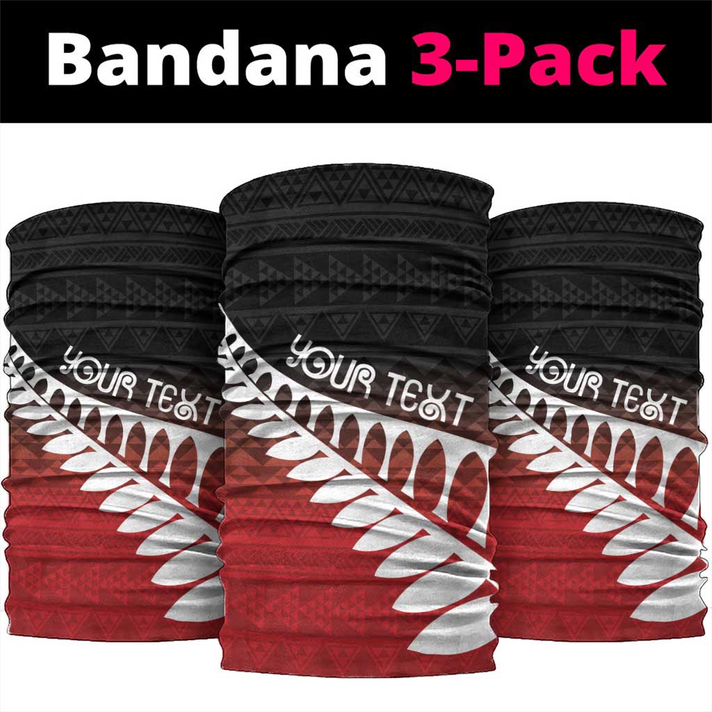 Red Silver Fern Spirit Taniko Tukutuku Personalised Neck Gaiter - Polynesian Pride