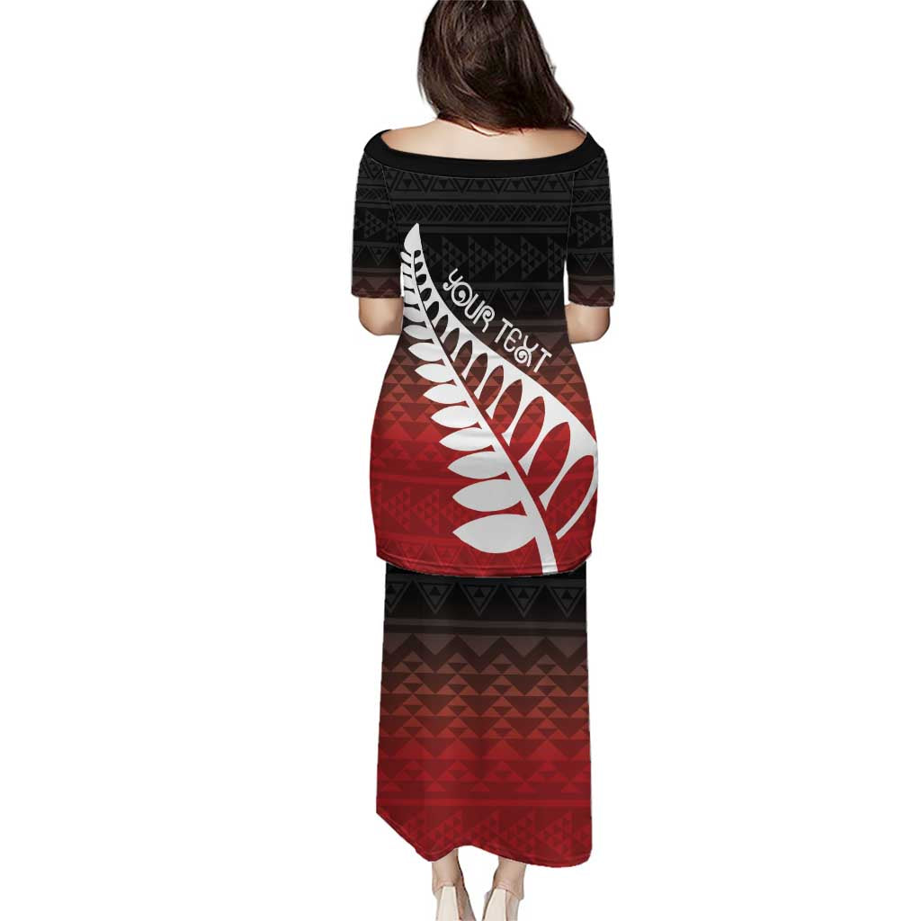 Red Silver Fern Spirit Taniko Tukutuku Personalised Puletasi LT9 - Polynesian Pride