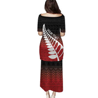 Red Silver Fern Spirit Taniko Tukutuku Personalised Puletasi LT9 - Polynesian Pride