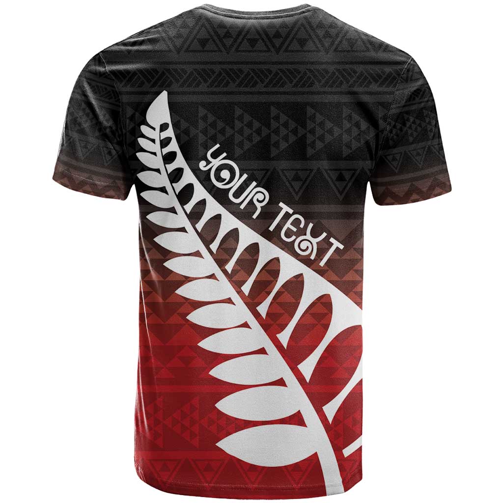 Red Silver Fern Spirit Taniko Tukutuku Personalised T Shirt