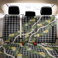Aloha Puakenikeni Anthurium Pikake Lei Back Car Seat Cover Black Hawaiian Palaka Pattern