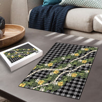 Aloha Puakenikeni Anthurium Pikake Lei Puzzle Black Hawaiian Palaka Pattern