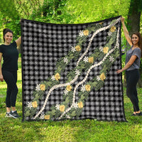 Aloha Puakenikeni Anthurium Pikake Lei Quilt Black Hawaiian Palaka Pattern