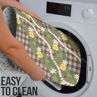 Aloha Puakenikeni Anthurium Pikake Lei Bathroom Set Chocolate Hawaiian Palaka Pattern