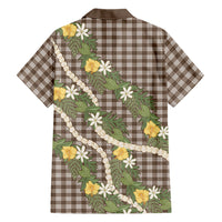 Aloha Puakenikeni Anthurium Pikake Lei Family Matching Summer Maxi Dress and Hawaiian Shirt Chocolate Hawaiian Palaka Pattern LT9 - Polynesian Pride