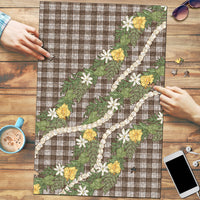 Aloha Puakenikeni Anthurium Pikake Lei Puzzle Chocolate Hawaiian Palaka Pattern