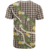 Aloha Puakenikeni Anthurium Pikake Lei T Shirt Chocolate Hawaiian Palaka Pattern