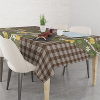 Aloha Puakenikeni Anthurium Pikake Lei Tablecloth Chocolate Hawaiian Palaka Pattern