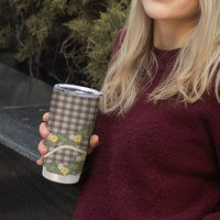 Aloha Puakenikeni Anthurium Pikake Lei Tumbler Cup Chocolate Hawaiian Palaka Pattern