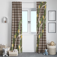 Aloha Puakenikeni Anthurium Pikake Lei Window Curtain Chocolate Hawaiian Palaka Pattern