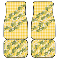 Aloha Puakenikeni Anthurium Pikake Lei Car Mats Gold Hawaiian Palaka Pattern