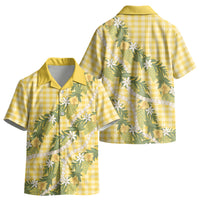 Aloha Puakenikeni Anthurium Pikake Lei Kid Hawaiian Shirt Gold Hawaiian Palaka Pattern LT9 - Polynesian Pride