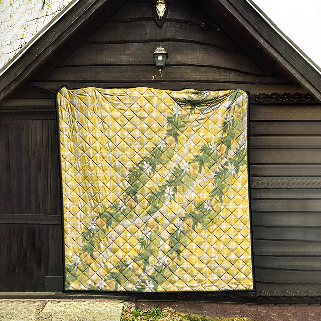 Aloha Puakenikeni Anthurium Pikake Lei Quilt Gold Hawaiian Palaka Pattern