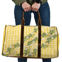 Aloha Puakenikeni Anthurium Pikake Lei Travel Bag Gold Hawaiian Palaka Pattern LT9 Gold - Polynesian Pride