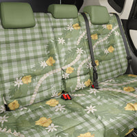 Aloha Puakenikeni Anthurium Pikake Lei Back Car Seat Cover Green Hawaiian Palaka Pattern