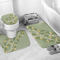 Aloha Puakenikeni Anthurium Pikake Lei Bathroom Set Green Hawaiian Palaka Pattern