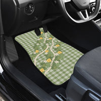 Aloha Puakenikeni Anthurium Pikake Lei Car Mats Green Hawaiian Palaka Pattern