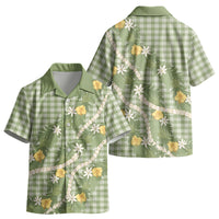 Aloha Puakenikeni Anthurium Pikake Lei Kid Hawaiian Shirt Green Hawaiian Palaka Pattern LT9 - Polynesian Pride