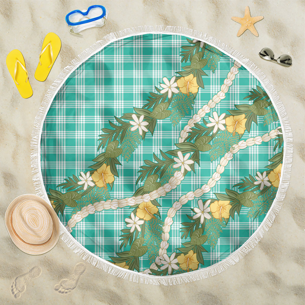 Aloha Puakenikeni Anthurium Pikake Lei Beach Blanket Marine Hawaiian Palaka Pattern