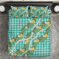 Aloha Puakenikeni Anthurium Pikake Lei Bedding Set Marine Hawaiian Palaka Pattern