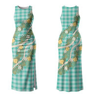 Aloha Puakenikeni Anthurium Pikake Lei Couples Matching Tank Maxi Dress and Hawaiian Shirt Marine Hawaiian Palaka Pattern LT9 - Polynesian Pride