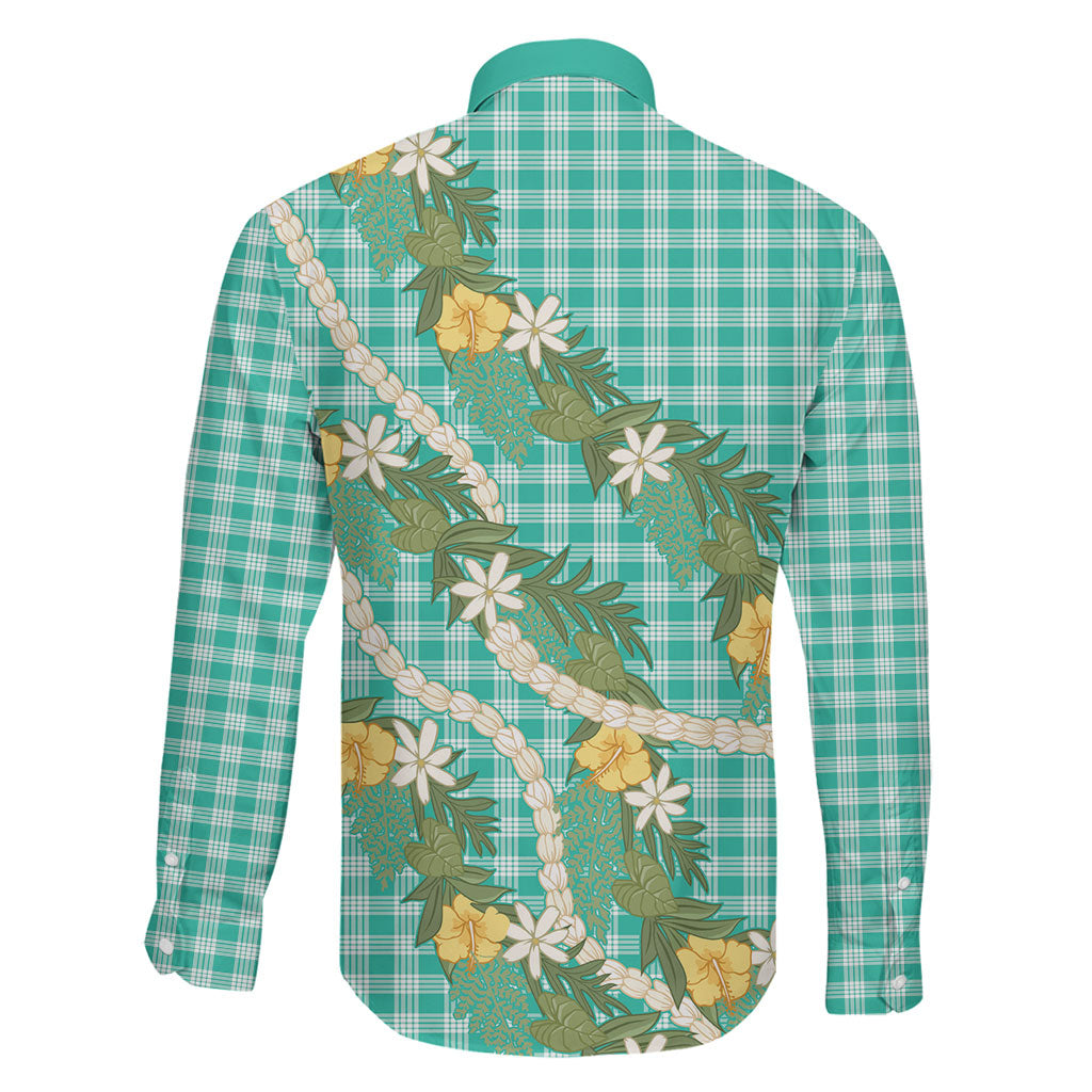 Aloha Puakenikeni Anthurium Pikake Lei Family Matching Off Shoulder Short Dress and Hawaiian Shirt Marine Hawaiian Palaka Pattern LT9 - Polynesian Pride