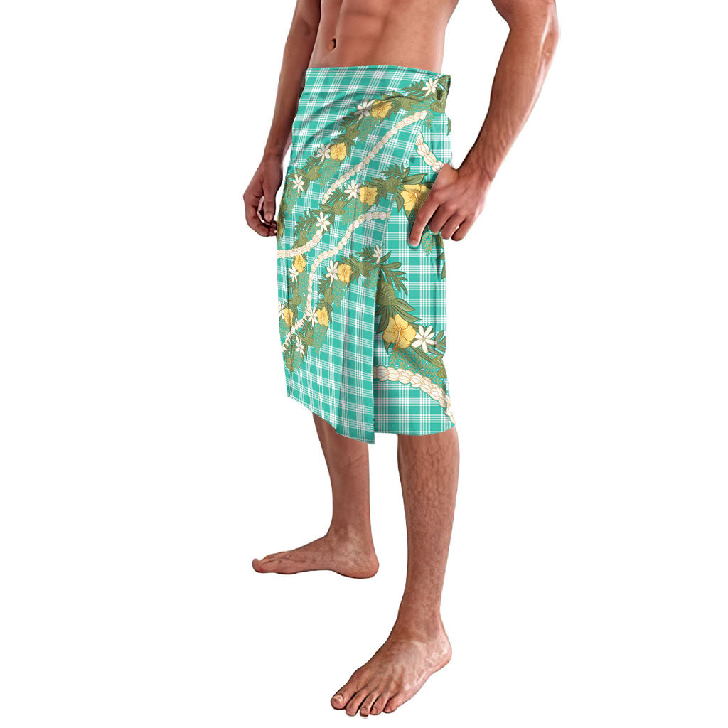 Aloha Puakenikeni Anthurium Pikake Lei Lavalava Marine Hawaiian Palaka Pattern