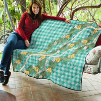 Aloha Puakenikeni Anthurium Pikake Lei Quilt Marine Hawaiian Palaka Pattern