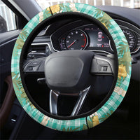 Aloha Puakenikeni Anthurium Pikake Lei Steering Wheel Cover Marine Hawaiian Palaka Pattern LT9 - Polynesian Pride
