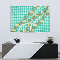 Aloha Puakenikeni Anthurium Pikake Lei Tapestry Marine Hawaiian Palaka Pattern
