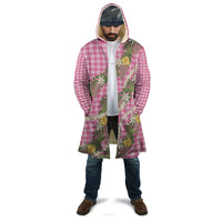 Aloha Puakenikeni Anthurium Pikake Lei Cloak Tropical Pink Hawaiian Palaka Pattern
