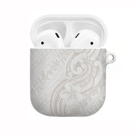 Hawaii Plumeria Lokelani Pikake Lei AirPods Case Sandy Beige Polynesian Tattoo