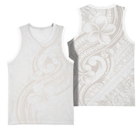 Hawaii Plumeria Lokelani Pikake Lei Basketball Jersey Sandy Beige Polynesian Tattoo