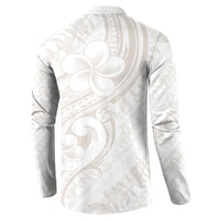 Hawaii Plumeria Lokelani Pikake Lei Button Sweatshirt Sandy Beige Polynesian Tattoo